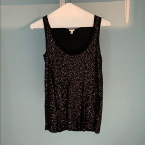 Gorgeous, Black front and back sequined tank top.